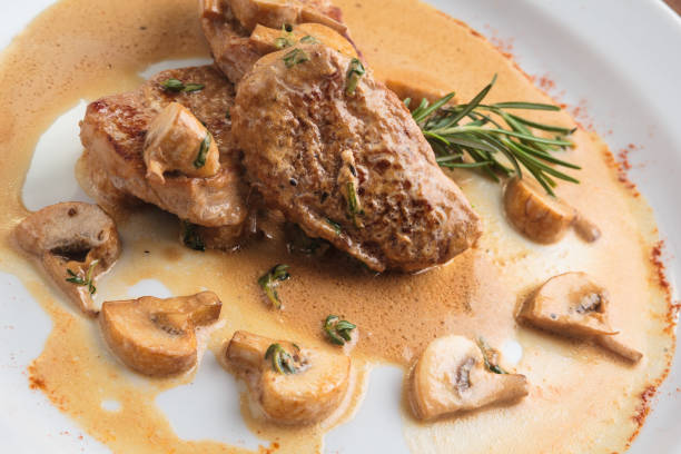istock Pork medallions with mushroom sauce 644279828