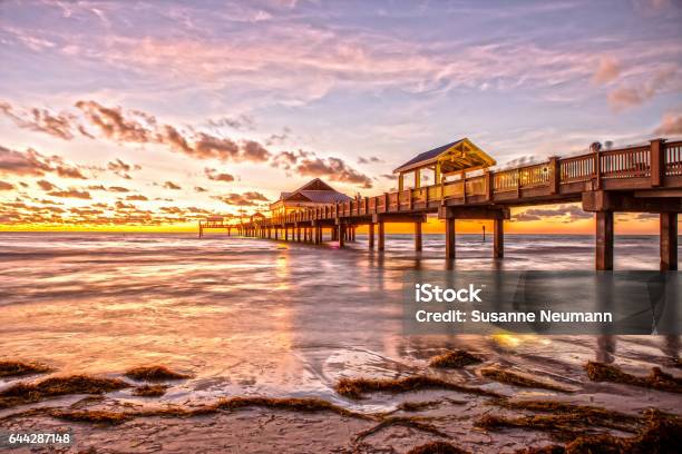 Clearwater Beach Pier At Sunset Stock Photo - Download Image Now - Florida - US State, Clearwater - Florida, St. Petersburg - Florida
