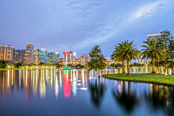 istock Downtown Orlando from Lake Eola Park at Dusk 644288160