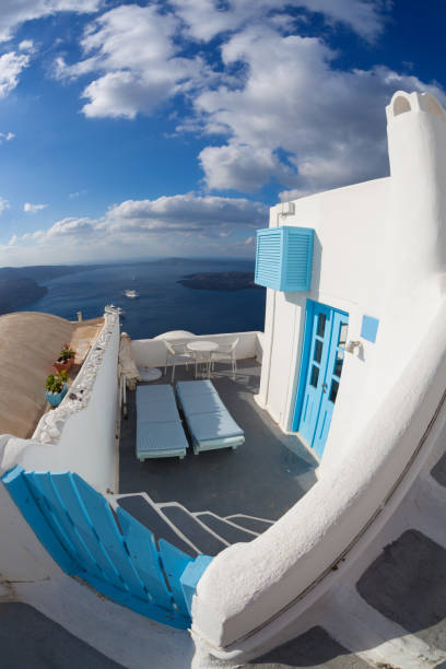 Old typical house on Santorini island in Greece