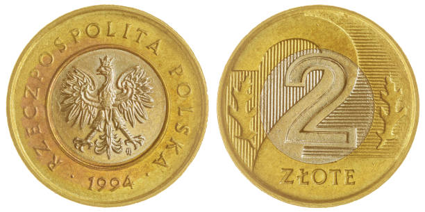 istock 2 zloty 1994 coin isolated on white background, Poland 644302872