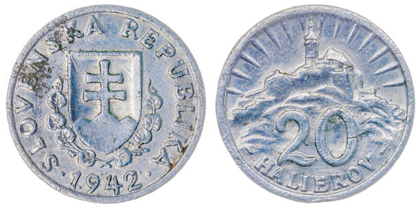istock 5 halierov 1942 coin isolated on white background, Slovakia 644302874