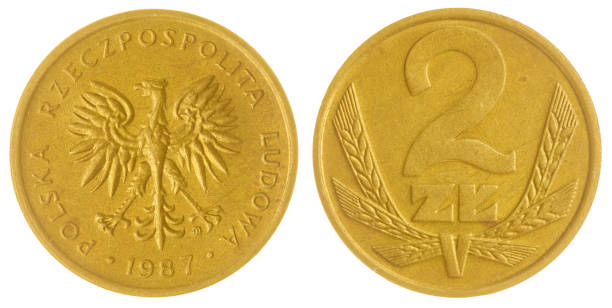 istock 2 zloty 1987 coin isolated on white background, Poland 644302886
