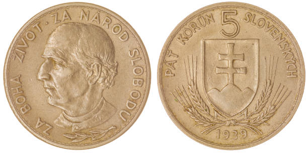 istock 5 korun 1939 coin isolated on white background, Slovakia 644302890