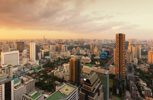 istock Skyscrapers at Sunset in Bangkok, Thailand 644303020