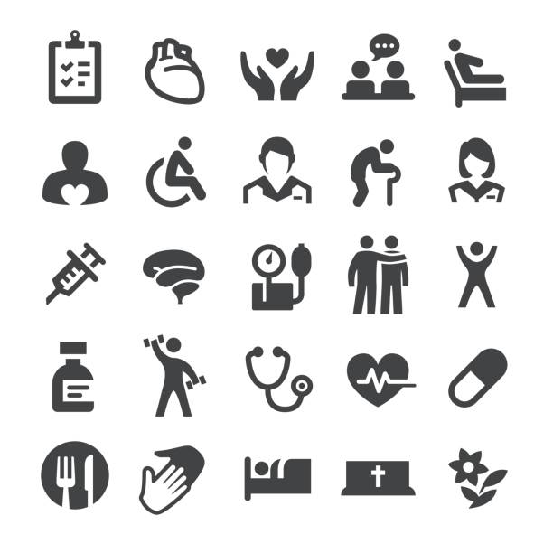 Hospice Care and Nursing Home Icons - Smart Series Hospice Care and Nursing Home Icons physical therapy stock illustrations