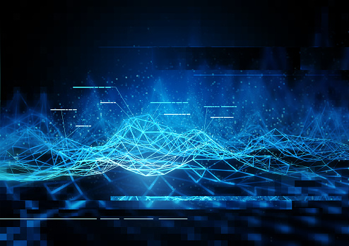 technical Data Communication visuals abstract, 3D Illustration