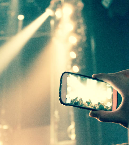 istock Taking picture with mobile phone at music concert 644355346