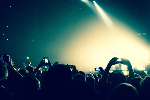 istock Taking picture with mobile phone at music concert 644355392