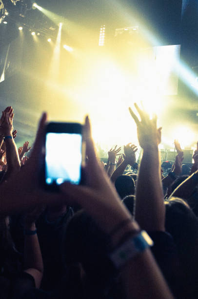 istock Taking picture with mobile phone at music concert 644355502