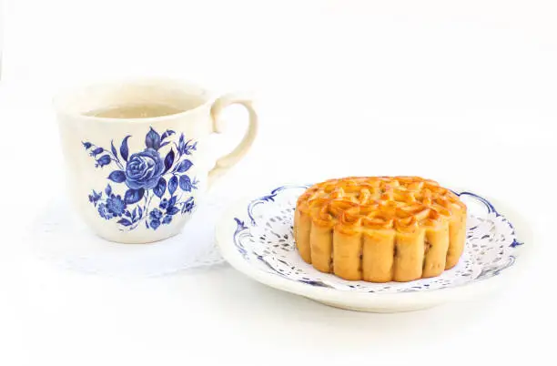 Photo of Traditional mooncake and tea