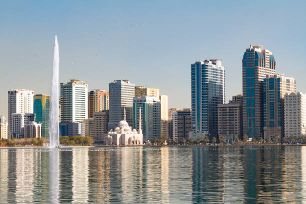 Noor mosque, Sharjah, UAE stock photo