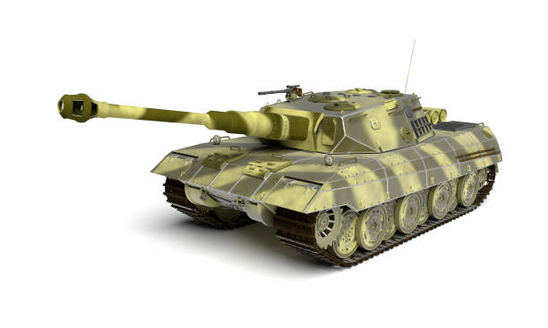 istock Armored tank isolated on the white 644401194