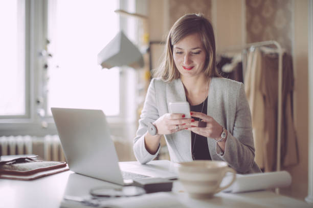 istock Businesswoman working in her studio 644404556