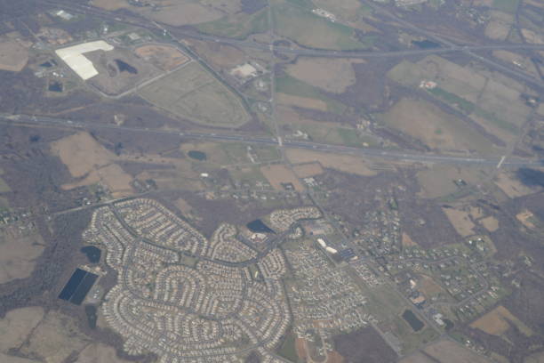 istock USA, view from the plane. East coast. 644405492