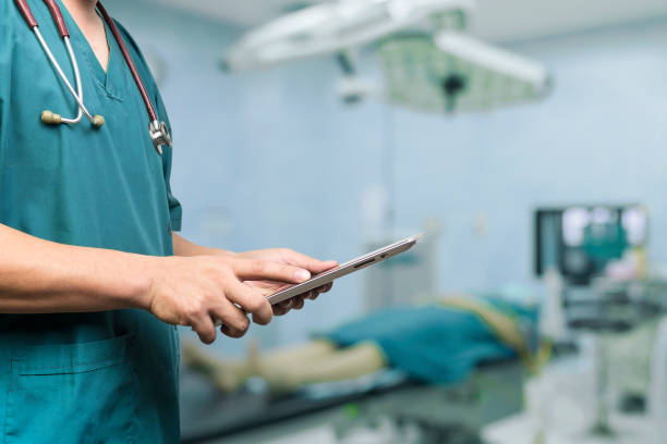 istock Male doctor,medical students or surgeon using digital tablet 644406884
