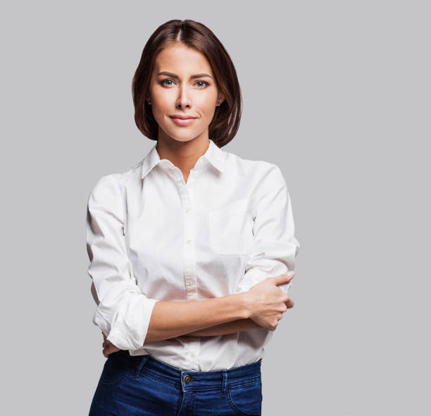 istock Businesswoman studio portrait 644430914
