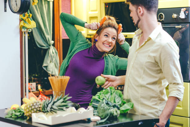 istock Young couple cooking in the kitchen 644447510