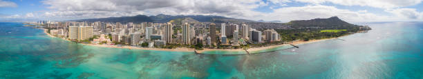 istock Aerial panorama of Oahu Hawaii 644503520