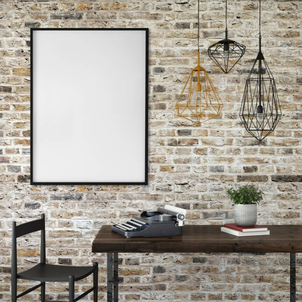 istock interior office desk with chair picture frame 644503964