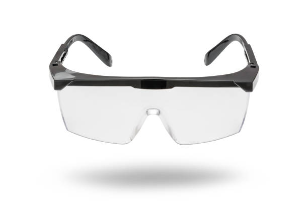 istock Transparent safety glasses on a white background 644506278