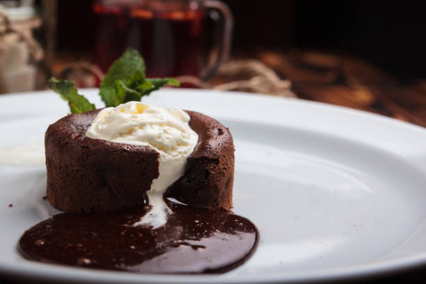 istock Chocolate fondant and ice cream 644514276