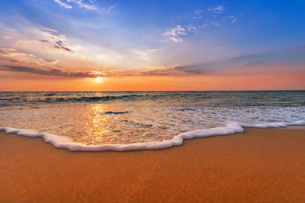 istock Colorful dawn over the sea. Nature composition. 644531278