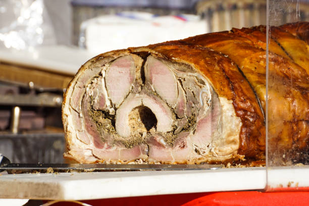 istock Homemade Rolled Porchetta Roast with Several Herbs 644538546