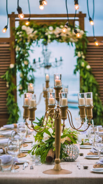 istock Table in the Restaurant on the Beach, Bali 644540726