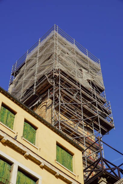 Extensive scaffolding providing platforms for work in progress . Extensive scaffolding providing platforms for work in progress constitucion photos stock pictures, royalty-free photos & images