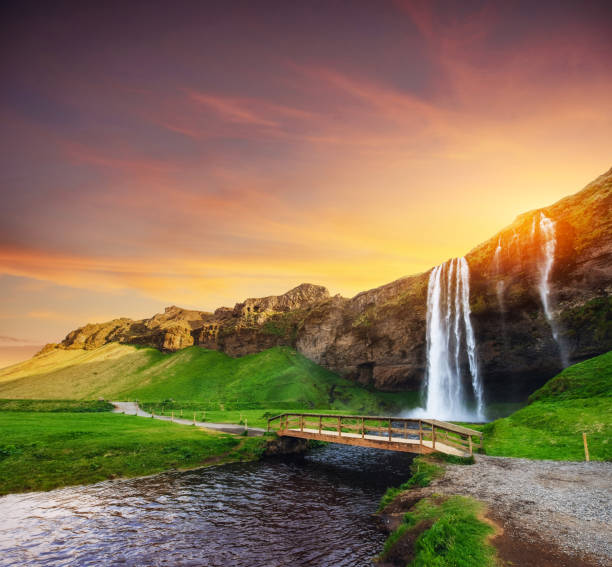 istock Seljalandfoss waterfall. Beautiful summer sunny day. Iceland 644555862