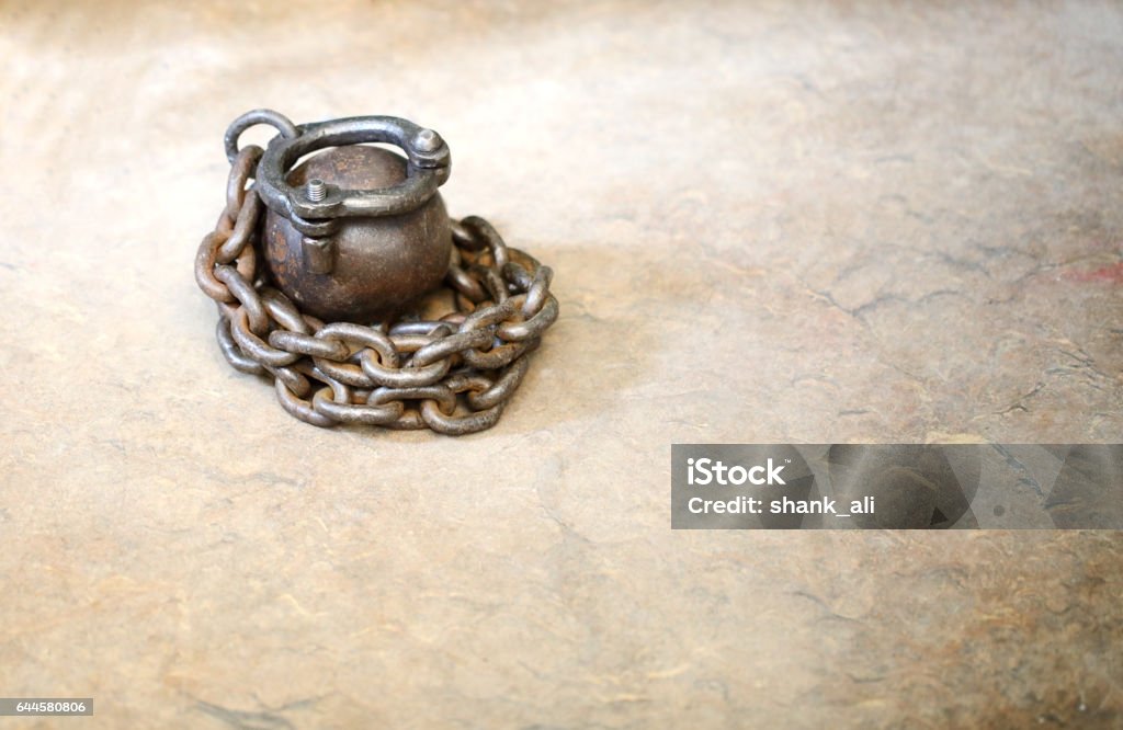 criminal ball and chain ball and chain for convicts Ball and Chain Stock Photo