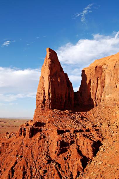 Breathtaking stone formation at the Monument Valley in the western part of the USA stock photo