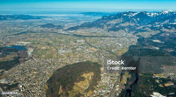 Aerial Photography From The Rhine Valley In Austria Stock Photo - Download Image Now