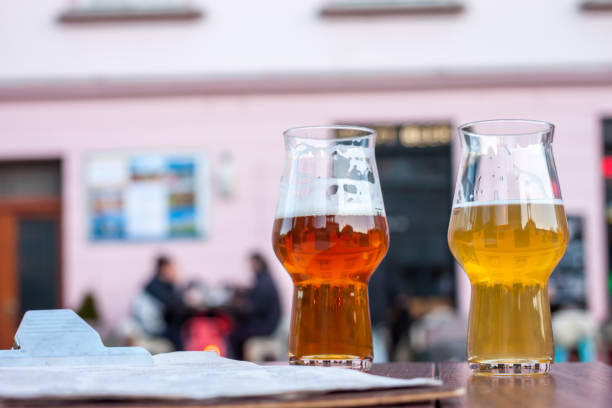 istock two glasses of beer on table edge 644637952