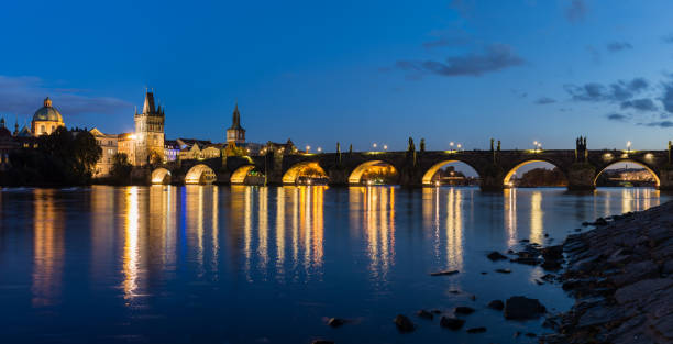 istock Evening view of Charles Bridge in Prague 644658198
