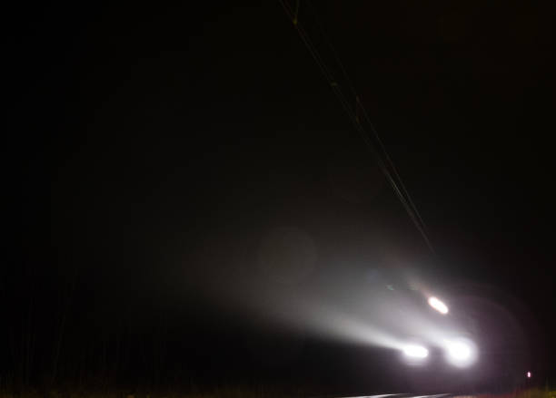 istock Nighttime shot of a fast moving train.. 644665644