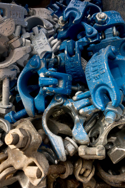 istock Pile of Scaffolding Clamp Grips 644672446