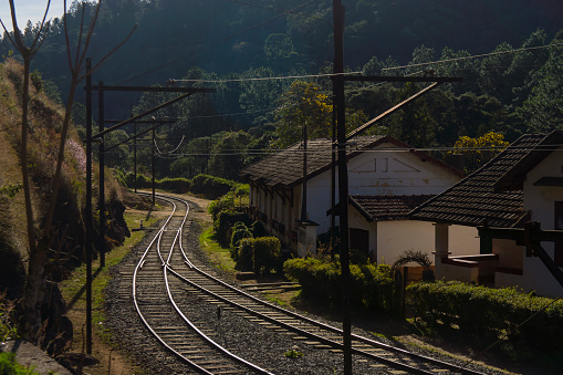Railroad in the Campos do Jordão regio, in São Paulo state, Brazil, close to the old train station that is the highest train station in Brazil, at about 1900m over sea level