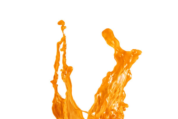 istock Orange water or juice wave abstract background 644792218