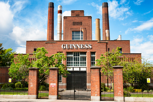 Dublin, Ireland - May 22, 2016. The power station at the Guinness Brewery in Dublin the capital of Ireland. The brewery is so large that in the mid 1940s it constructed it own power plant for the factory.