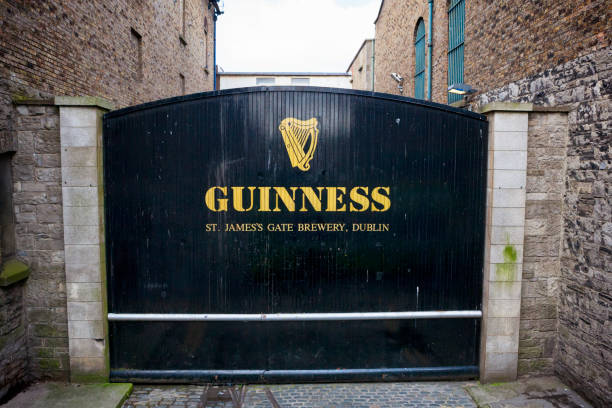 ворота сент-джеймс в пивоварне гиннесса в дублине, ирландия - guinness стоковые фото и изображения