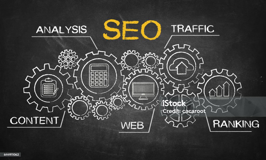 Concept de SEO search engine optimization - Photo de Moteur de recherche libre de droits