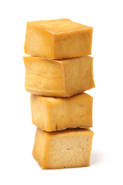 istock Dried tofu & Dried bean curd on white background 644922654