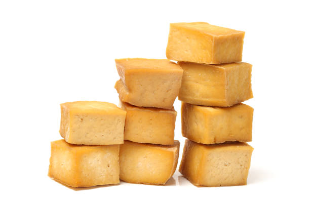 istock Dried tofu & Dried bean curd on white background 644922710