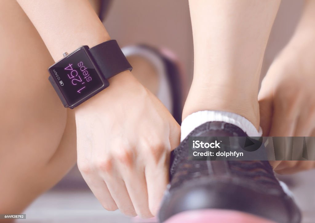 Count your steps with the smartwatch application. Count your steps with the smartwatch application. Smartwatch can make life easier, and potentially healthier in the future. Steps Stock Photo