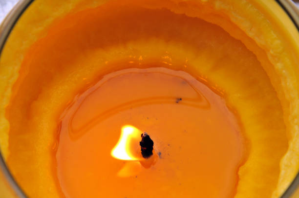 istock Flame of red candles in temple 644929828