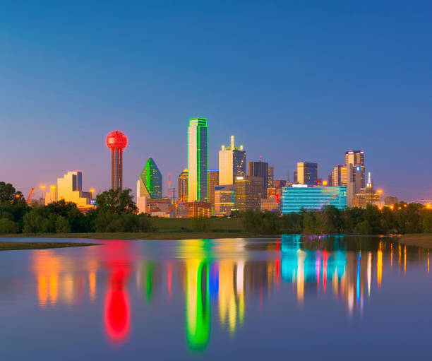 istock Dallas Skyline Reflection at Dawn, Downtown Dallas, Texas, USA 644934806