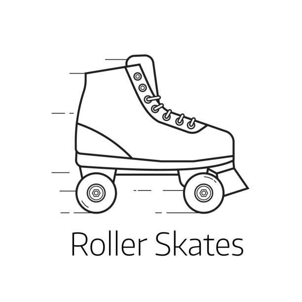 롤러 스케이트 아이콘 - 인라인 스케이트 stock illustrations