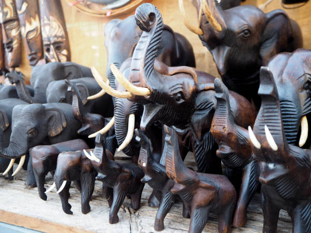 istock Elephant Statue decor, Wood, Toys, Thailand 644955004